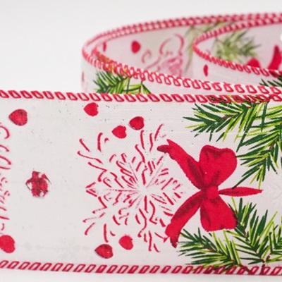 Fröhliche Weihnachten Schleife Kieferndrahtband_KW0313.KW0314.KW0315