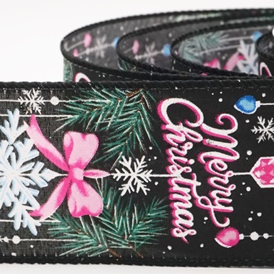 Fröhliche Weihnachten Schleife Kieferndrahtband_KW0313.KW0314.KW0315