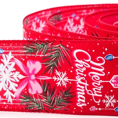 Fröhliche Weihnachten Schleife Kieferndrahtband_KW0313.KW0314.KW0315