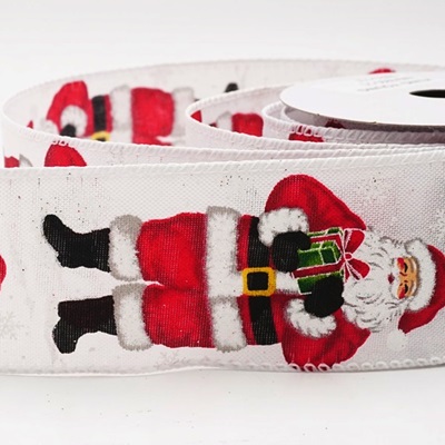 Nastro natalizio con Babbo Natale allegro e cablaggio_KW0429