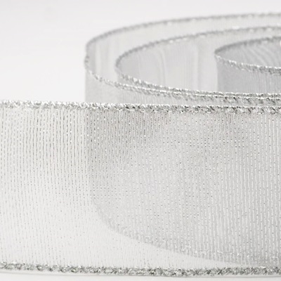 Einfarbiges, metallisch glänzendes, transparentes Drahtband_KW0436