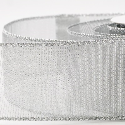 Einfarbiges, metallisch glänzendes, transparentes Drahtband_KW0436