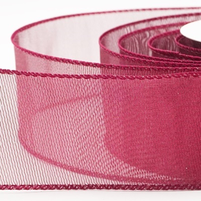 Einfarbiges, metallisch glänzendes, transparentes Drahtband_KW0436