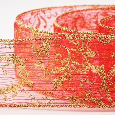 Glitter Filigree Scroll Sheer Ribbon_KW0453.KW0454