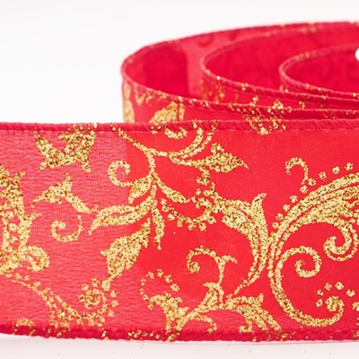 Glitter Filigree Scroll Sheer Ribbon_KW0453.KW0454