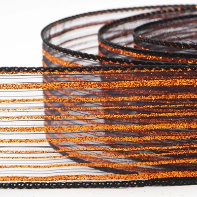 Metallic Sheer Fine Pinstripe Ribbon_KW0455.KW0456