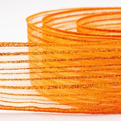 Metallic Sheer Fine Pinstripe Ribbon_KW0455.KW0456