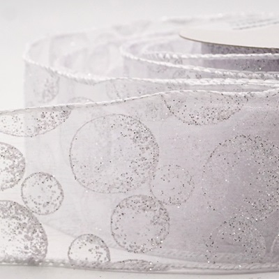 Glitter Ornament Orb Wired Ribbon_KW0457.KW0458.KW0459