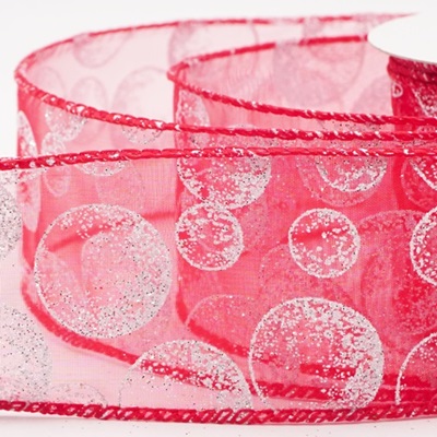 Glitter Ornament Orb Wired Ribbon_KW0457.KW0458.KW0459