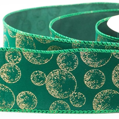 Glitter Ornament Orb Wired Ribbon_KW0457.KW0458.KW0459