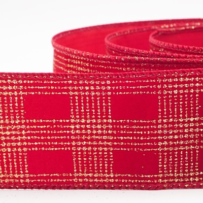 Classic Plaid Check Wired Ribbon_KW0464.KW0465.KW0466.KW0467.KW0468