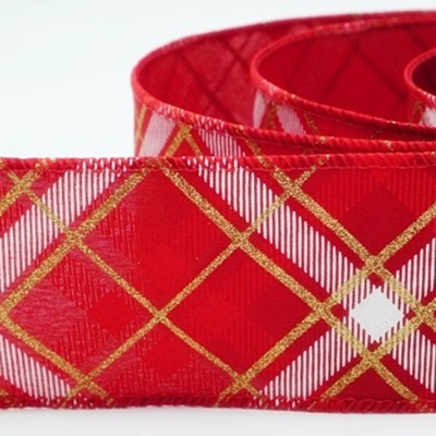 Fita aramada xadrez tartan diagonal para festas_KW0493.KW0494