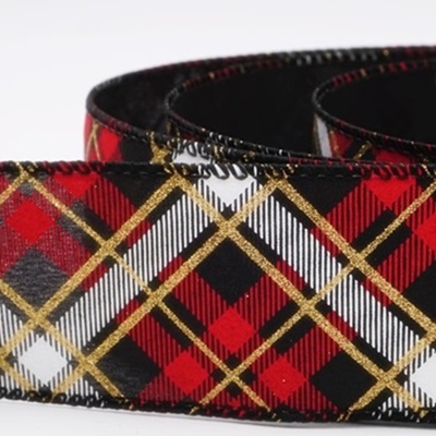 Fita aramada xadrez tartan diagonal para festas_KW0493.KW0494