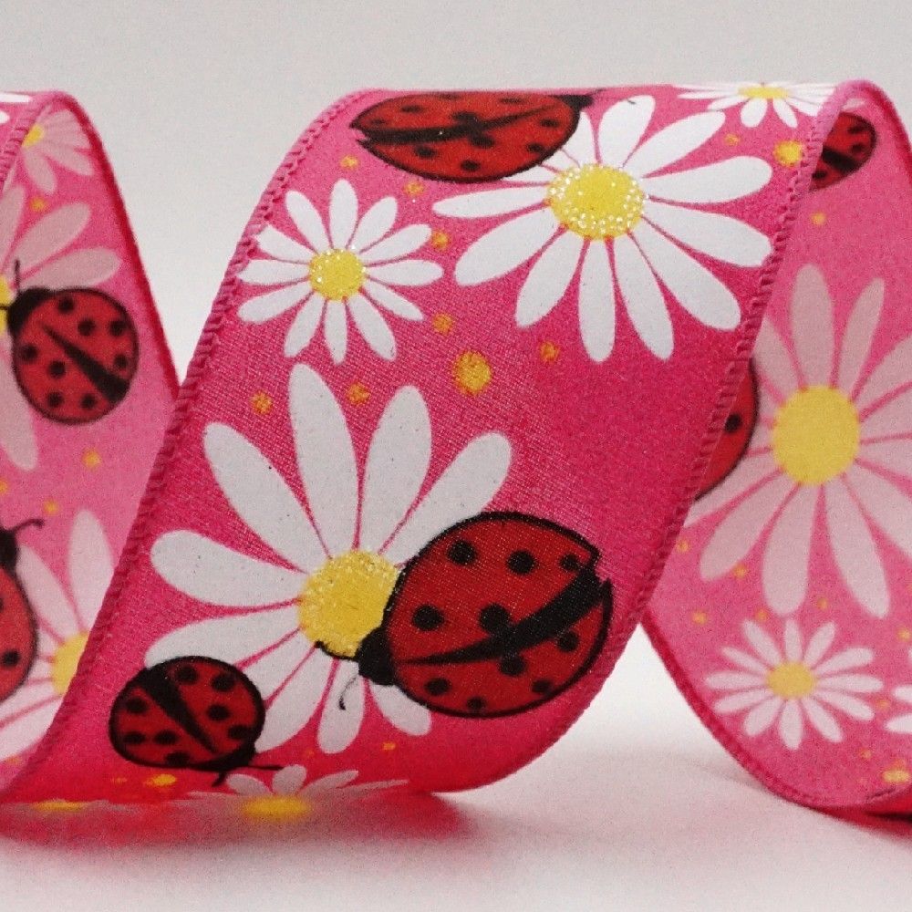 Ladybugs & Floral Ribbon