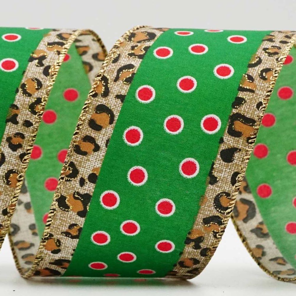 Leopard Print Wired Ribbon
