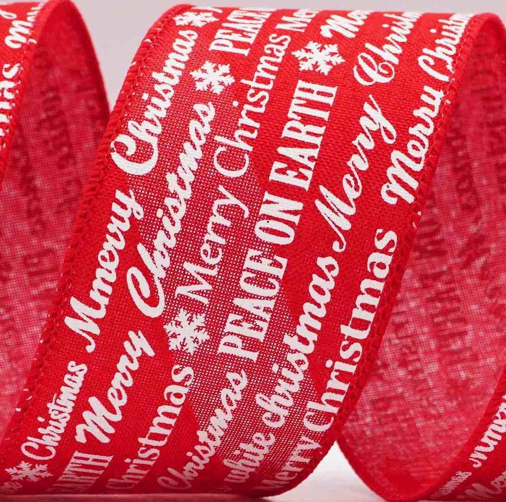 Merry Christmas Wired Ribbon