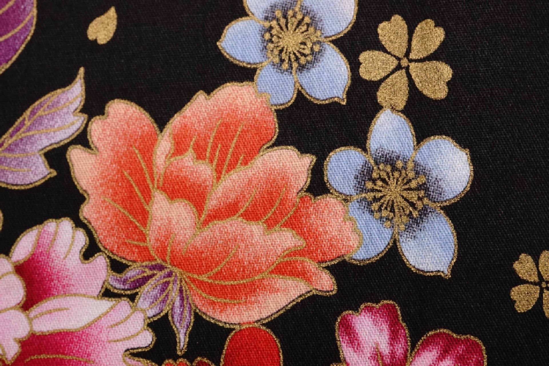 Тканина з комбінованого бавовни з квітковим принтом Піон