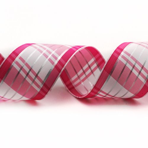 Plaid Ribbon with Silver Accent
