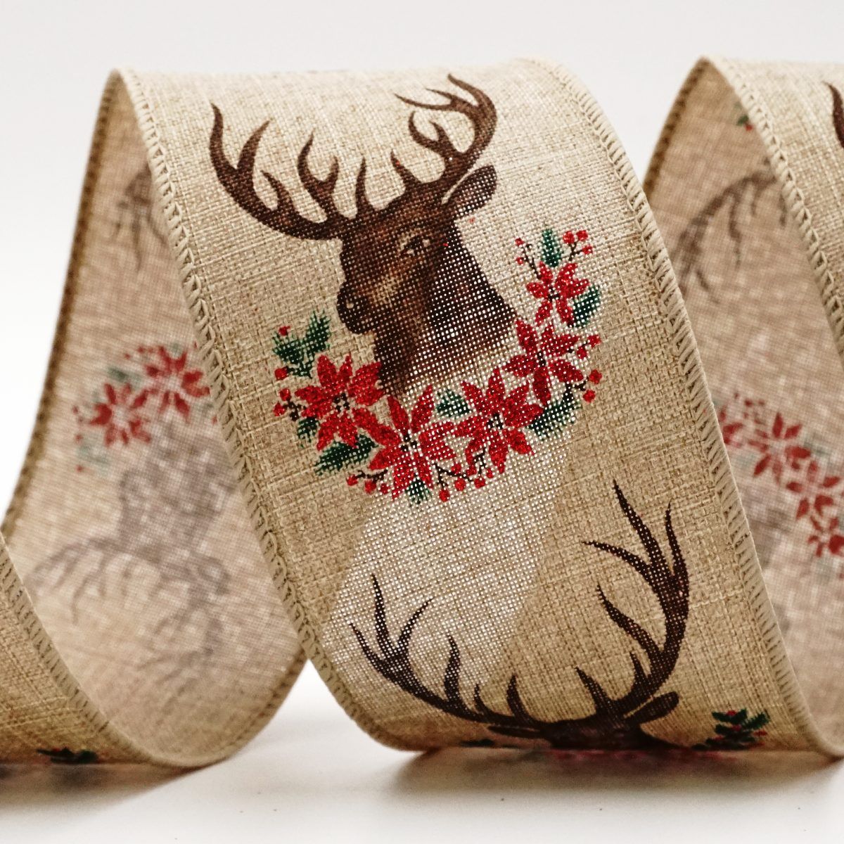 Reindeer with Wreath Ribbon