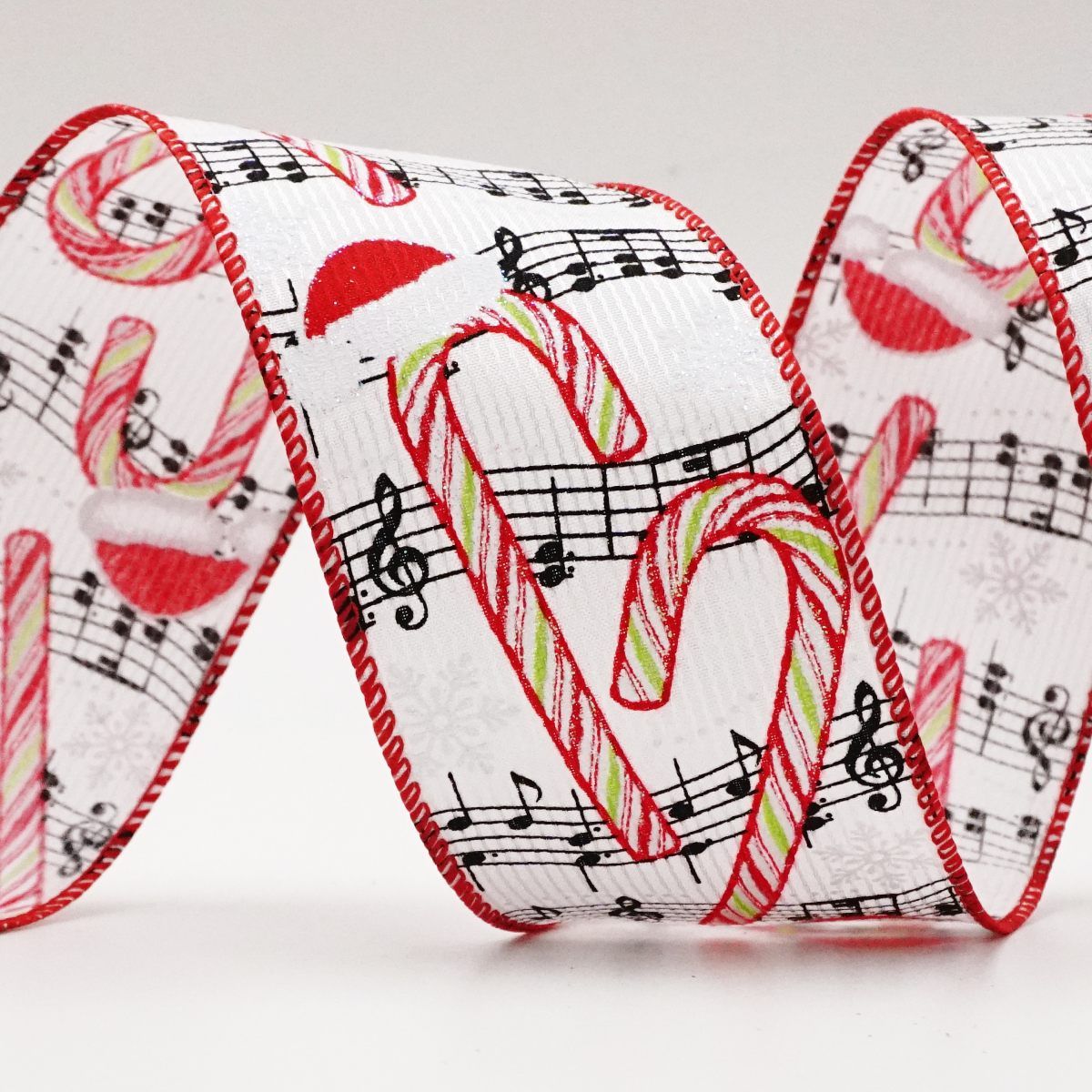 Sheet Music & Candy Cane Ribbon