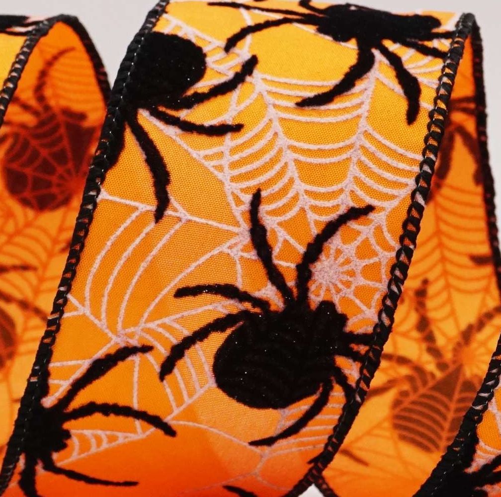 Wstążka przewodowa na Halloween z motywem pająków