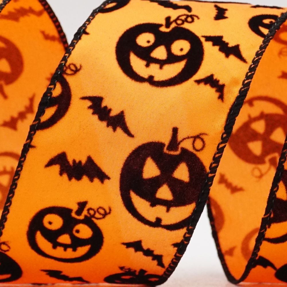 Spooky Halloween carved Pumpkin Ribbon