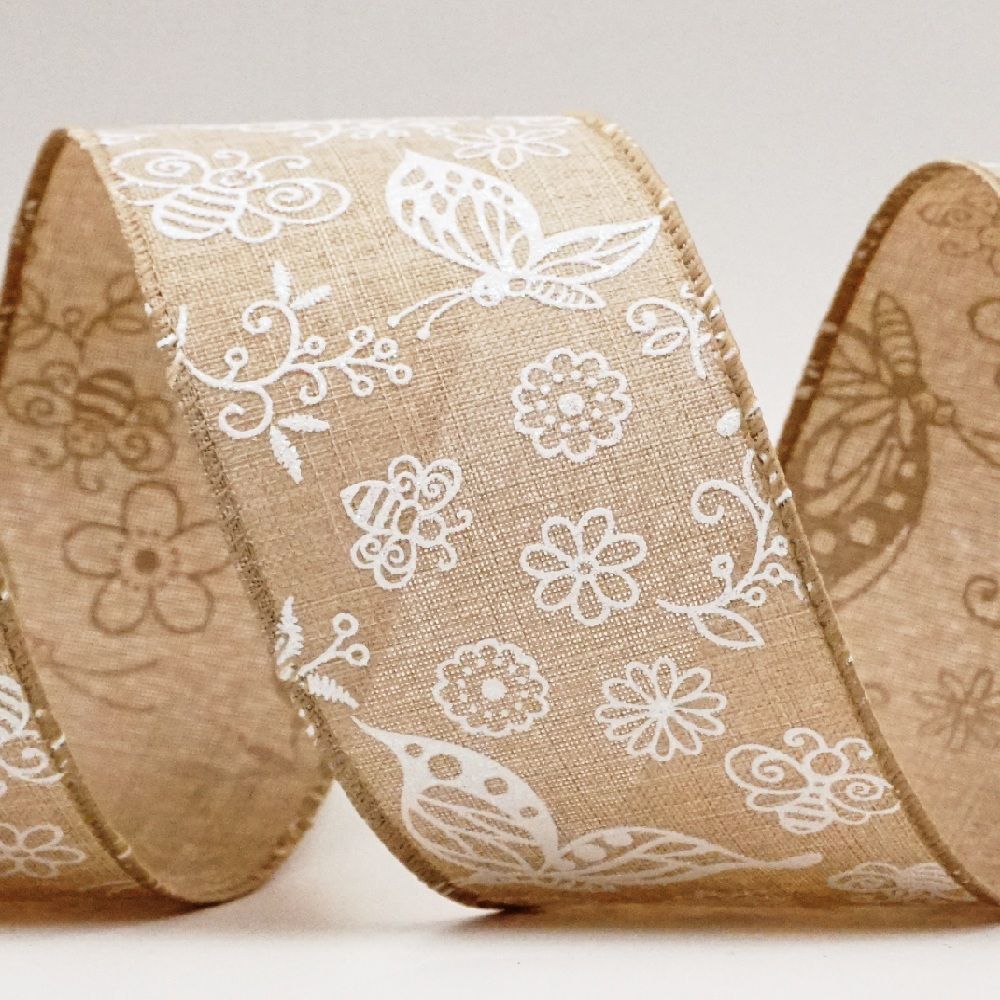 Spring Floral & Insect Ribbon