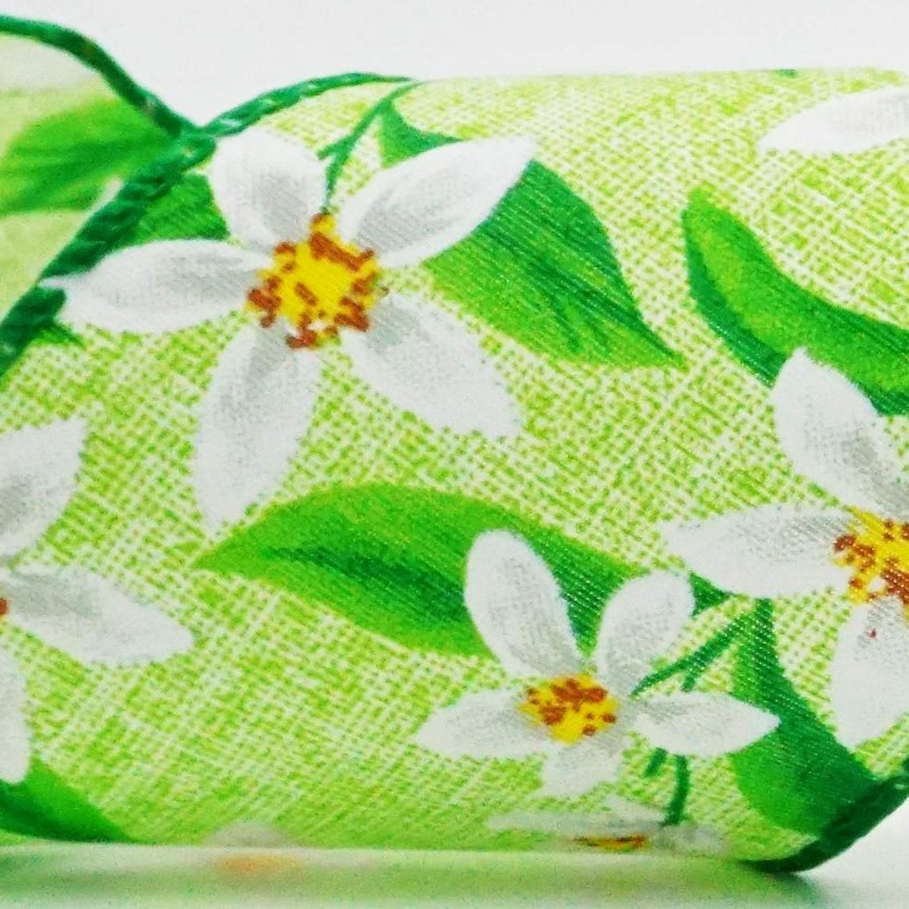 Spring Floral Plant Wired Ribbon