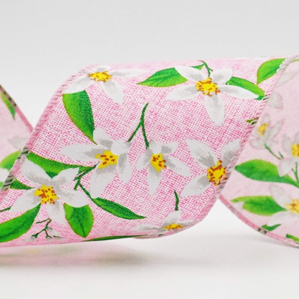 Spring Floral Plant Wired Ribbon