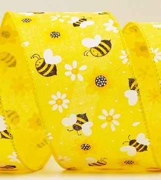 Lente Bloem Met Bijen Collectie Lint