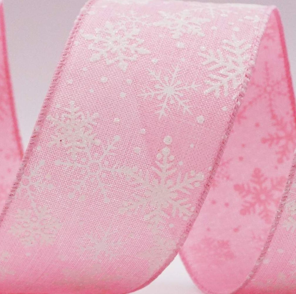 Textured Snowflakes Wired Ribbon