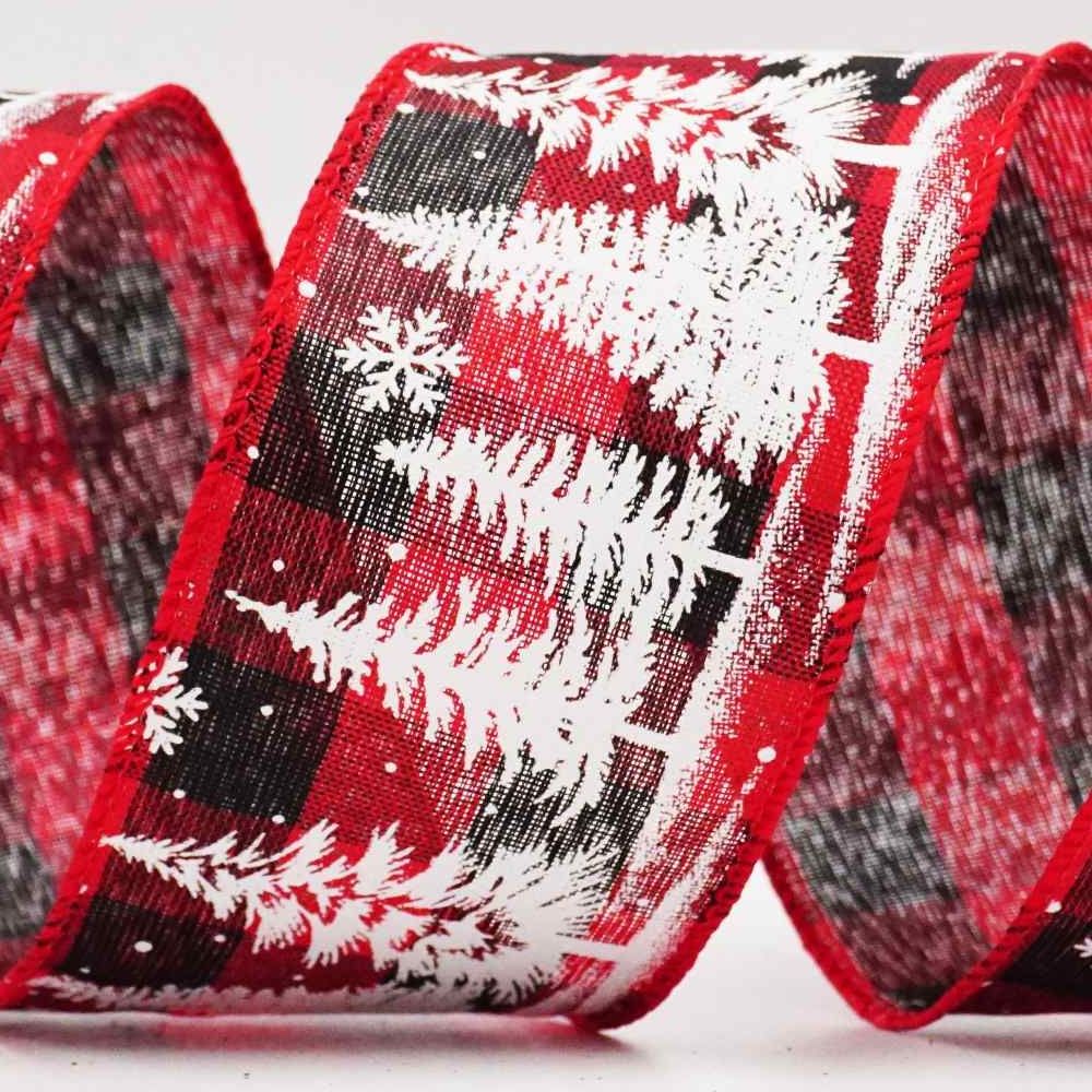 Ruban en fil métallique arbres et flocons de neige