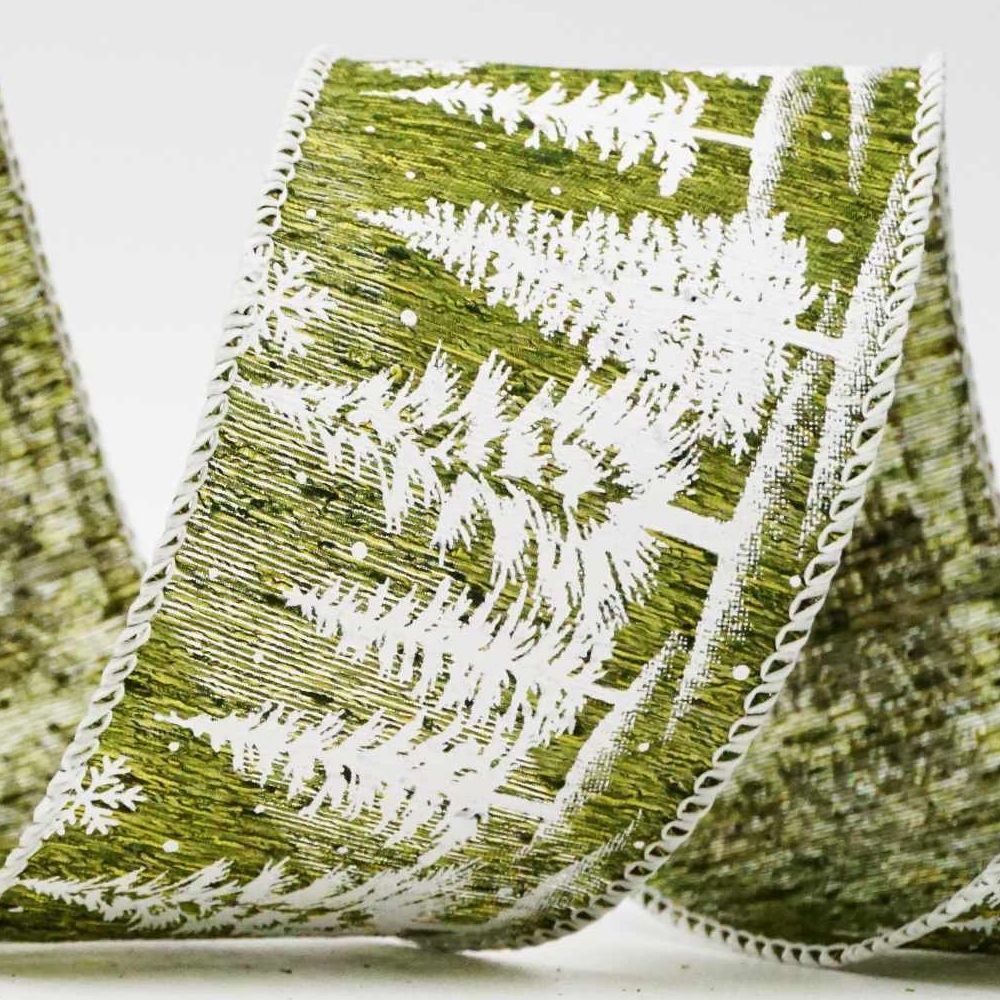 Ruban en fil métallique arbres et flocons de neige